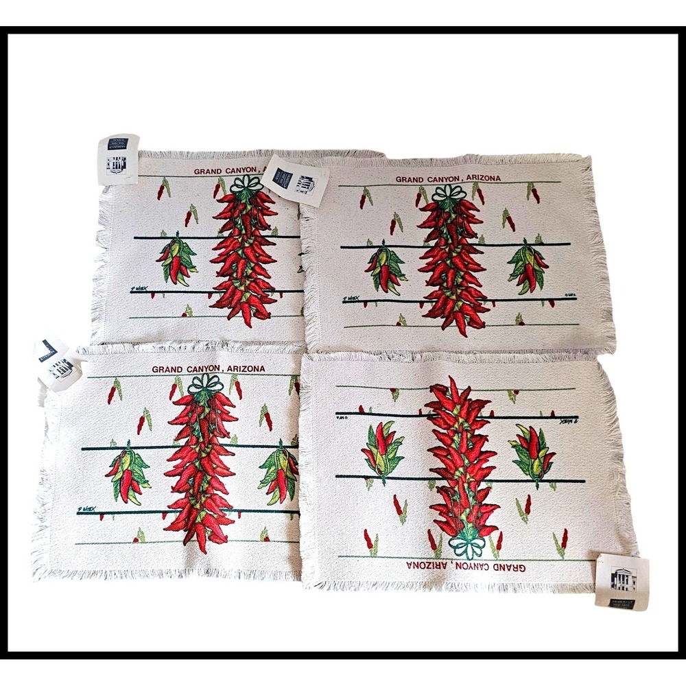 Museum Fine Arts Boston Placemats Grand Canyon Arizona Chili Peppers Set 4 NWT